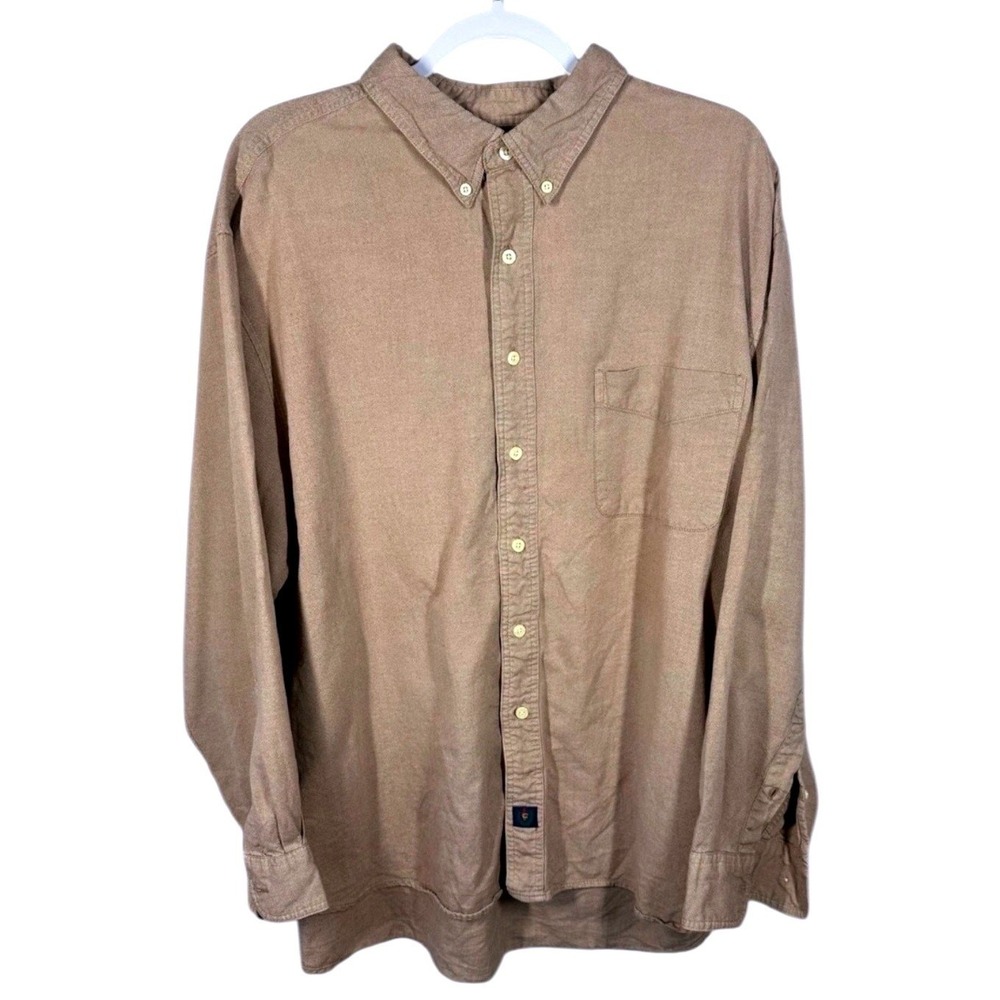 Catalina Mens‎ 2XL Khaki Button Down Long Sleeve Casual Shirt Top